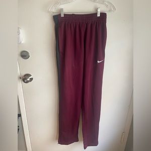 Nike Dri Fit Sweatpants Burgundy Drawstring